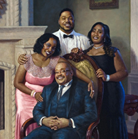 family oil portrait painting