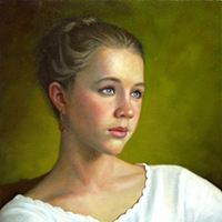 oil portrait of a young lady