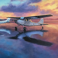 painting of a plane