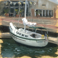 painting of a boat